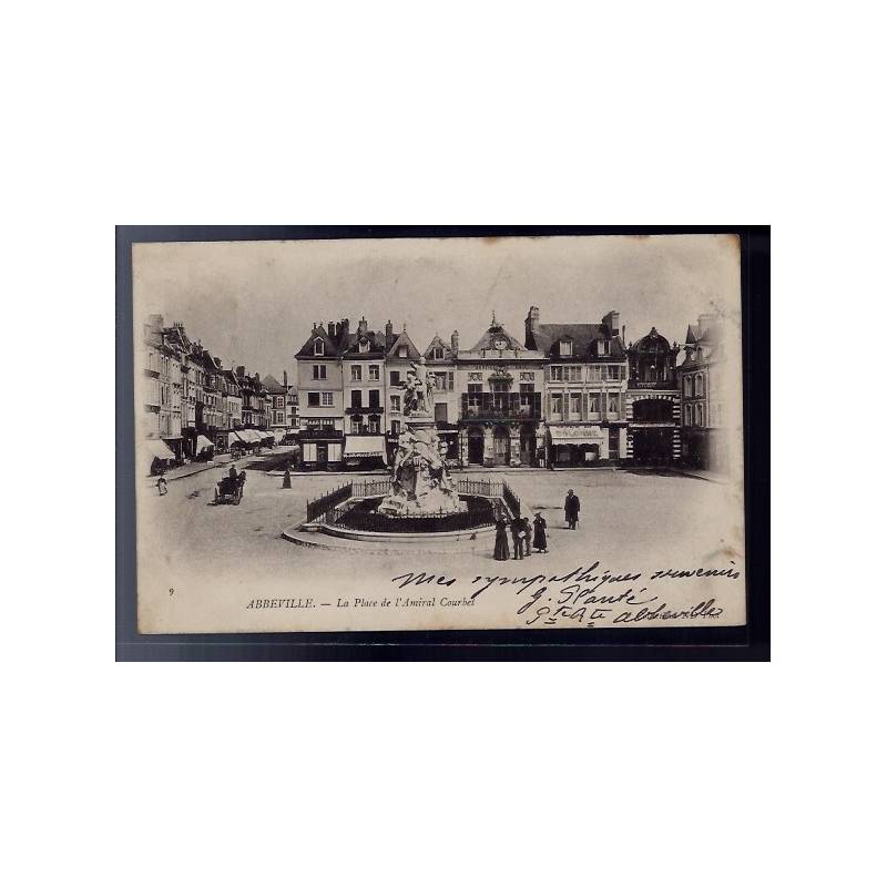 80 - Abbeville - La Place de l' Amiral Courbet - Voyagé - Dos non divisé