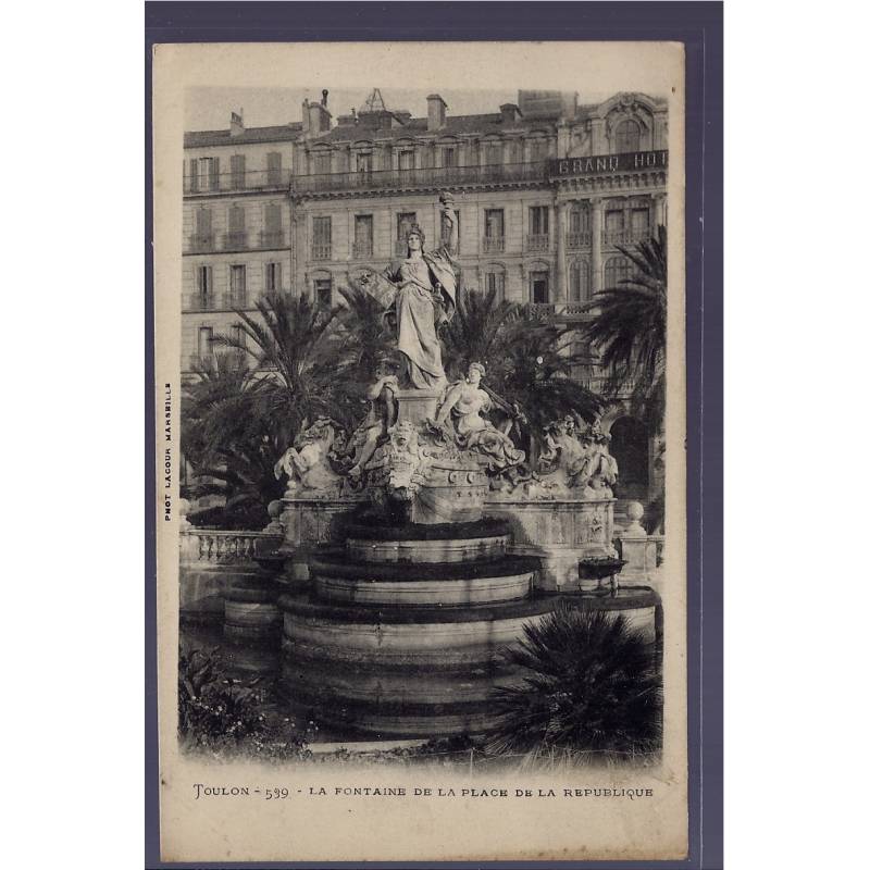 83 - Toulon - la Fontaine de la place de la République - Non voyagé - Dos n
