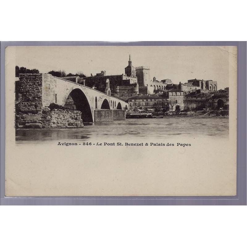 84 - Avignon - Le Pont St-Benezet et Palais des Papes - Non voyagé - Dos no