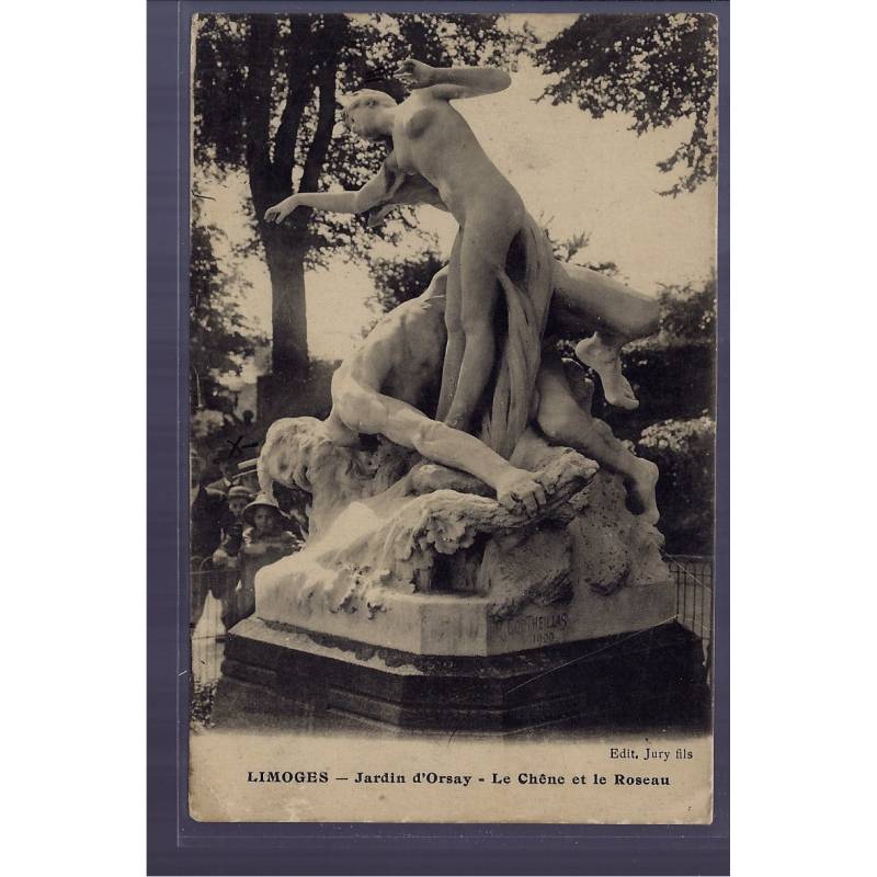 87 - Limoges - Jardins d' Orsay - le Chêne et le Roseau - Voyagé - Dos divi