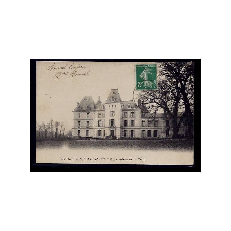 91 - La Ferté-Alais - château de Villiers - Voyagé - Dos divisé