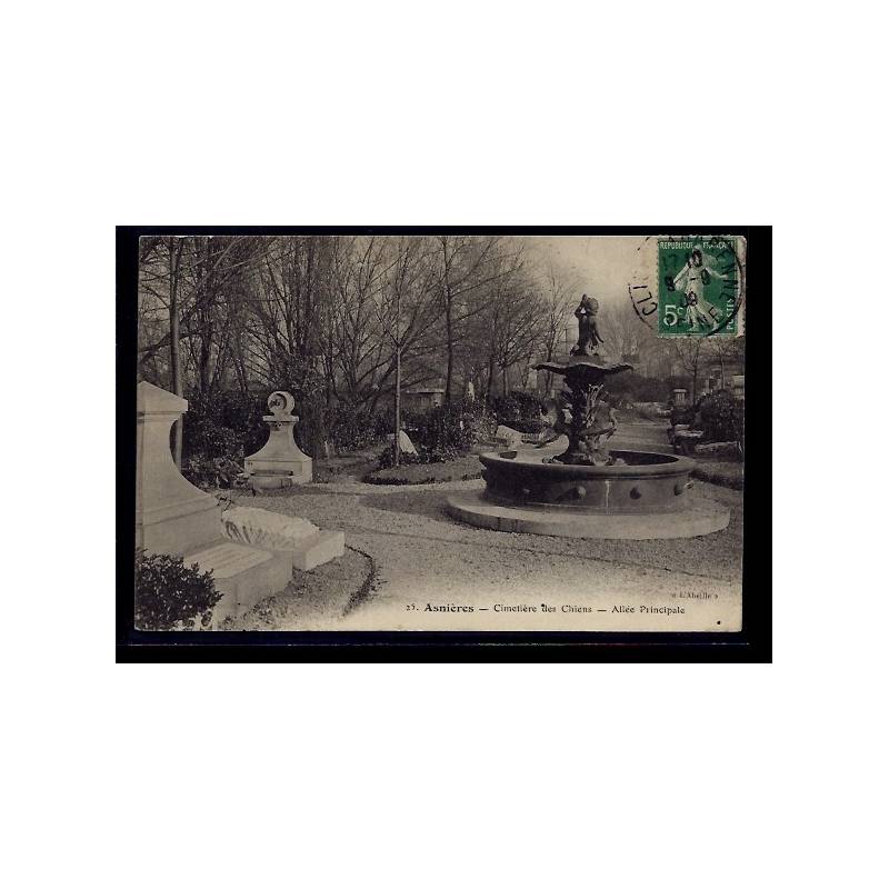 92 - Asnières - cimetière des chiens - allée Principale - Voyagé - Dos divi