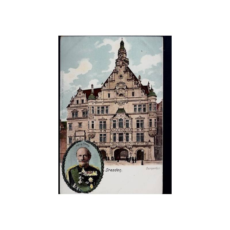 Allemagne - Dresden - König Georg. en médaillon - Georgenthor